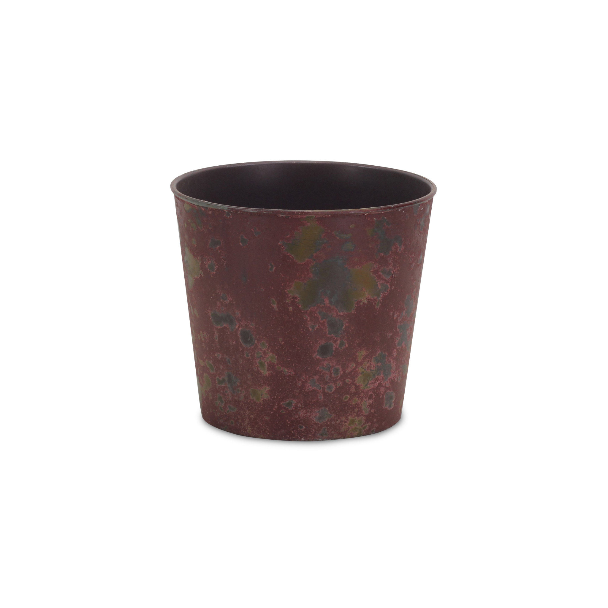 HomeRoots 7" Red Recycled Plastic Indoor Outdoor Round Pot Planter